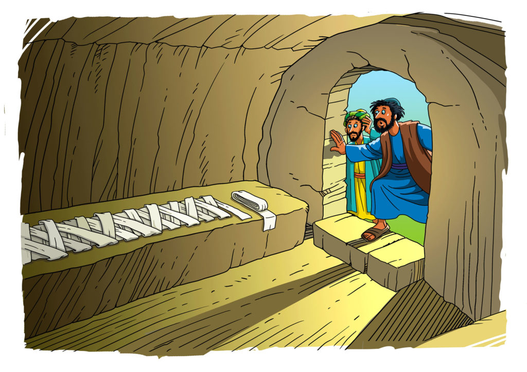 disciples in empty tomb