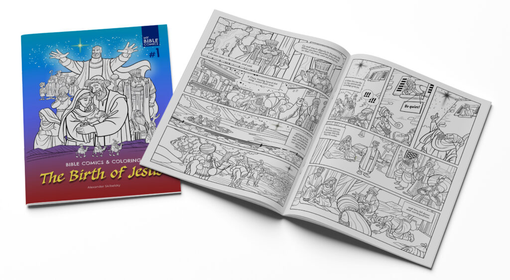 Bible coloring comic books